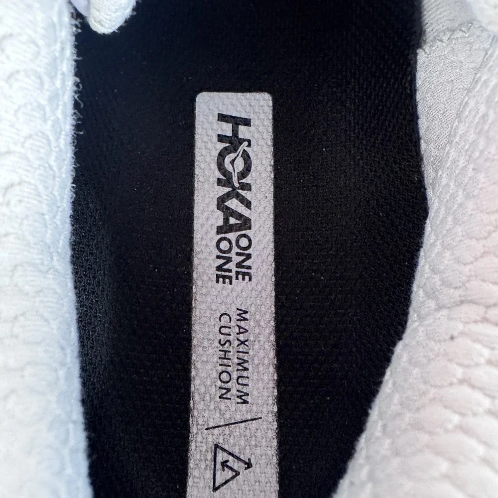 Hoka Bondi SR Mens 11.5 White Leather Work Industry Shoes Non Slip 1110520 WWH